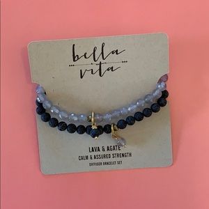 Lava & Agate Diffuser Bracelet Set